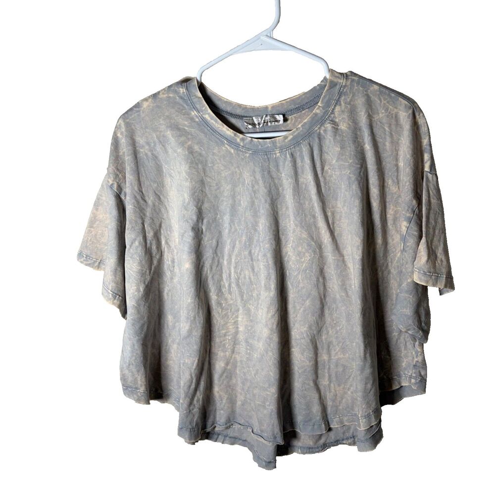Zenana T-Shirt Women's S/M Mineral Wash Short Sleeve Crew Neck Active Top